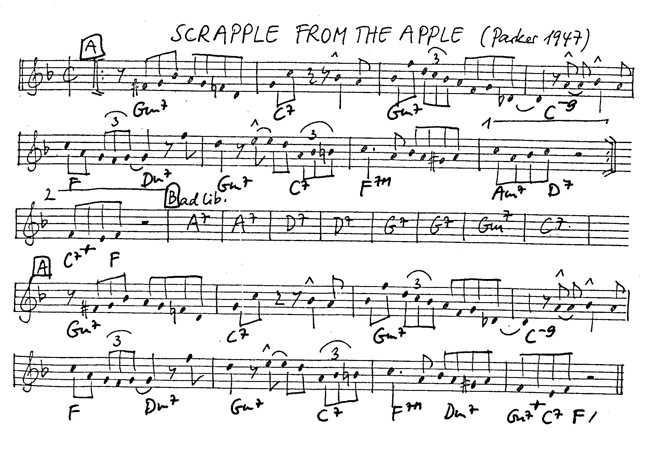 scrapple from the apple leadsheet – book us for your next 20s or gatsby event